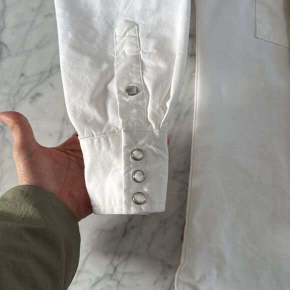 Flying R Ranchwear Ruddock LS Pearl Snap 15 1/2 34C Made USA White - Picture 8 of 9